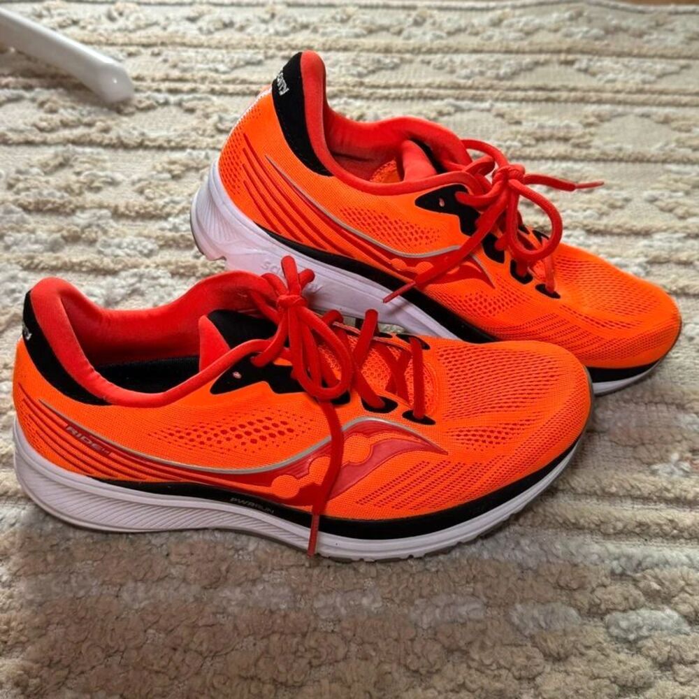 Saucony Ride 14 Running Shoes Men’s 10 Orange ViZi Scarlet S20650-20